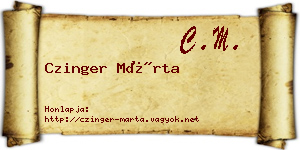 Czinger Márta névjegykártya